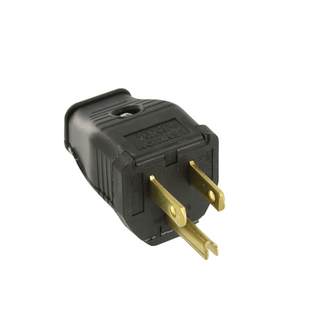 LEVITON ELECTRICAL PLUGS 5-15 PCLAMPTITE CORD PLUG BLACK 3W101-E